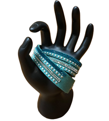 #180 Leatherette Rhinestone Sparkle Bracelet